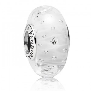 Pandora Beads Murano Glass And White Fizzle Charm Jewelry