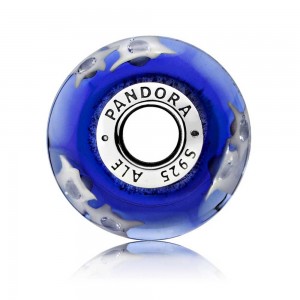 Pandora Beads Murano Glass Night Sky Moon and Stars Charm Jewelry