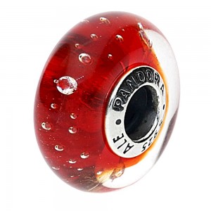 Pandora Beads Murano Glass Red Fizzle Charm Jewelry