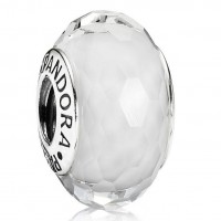 Pandora Beads Murano Glass White Facted Charm Jewelry Pandora Beads Murano Glass White Facted Charm Jewelry
