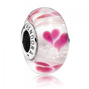 Pandora Beads Murano Glass Wild Hearts Love Charm Jewelry