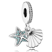 Pandora Charm Tropical Starfish And Seashell Dropper Summer Jewelry Pandora Charm Tropical Starfish And Seashell Dropper Summer Jewelry