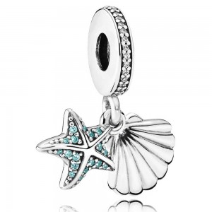 Pandora Charm Tropical Starfish And Seashell Dropper Summer Jewelry