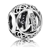 Pandora Charm Vintage A Swirl Alphabet CZ Jewelry Pandora Charm Vintage A Swirl Alphabet CZ Jewelry
