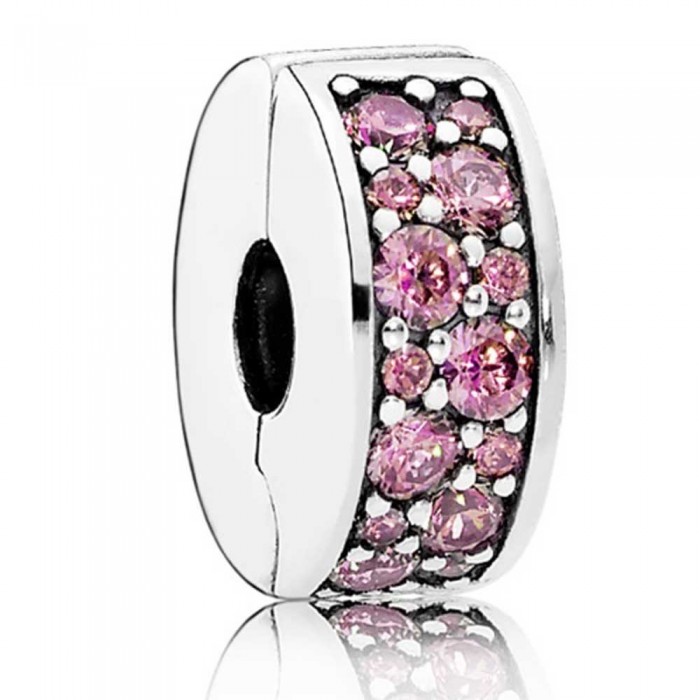 Pandora Clips Oriental Bloom Honeysuckle Pink Shining Elegance Floral Jewelry