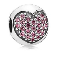 Pandora Clips Pink Heart Love Jewelry Pandora Clips Pink Heart Love Jewelry