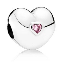 Pandora Clips Pink Shiny Heart Love CZ Jewelry Pandora Clips Pink Shiny Heart Love CZ Jewelry