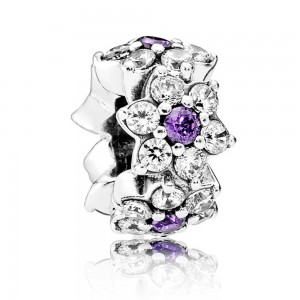 Pandora Spacers Forget Me Not Floral Pave CZ Jewelry