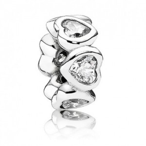 Pandora Spacers Heart Love Pave CZ Sterling Silver Jewelry