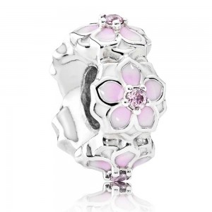 Pandora Spacers Magnolia Bloom Floral CZ Jewelry