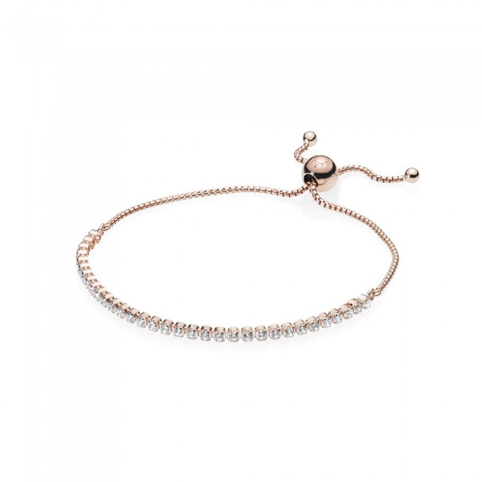 Pandora Bracelet Sparkling Strand Rose Clear CZ Jewelry