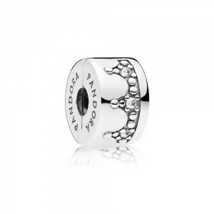 Pandora Charm Dazzling Crown Clip Clear CZ Jewelry