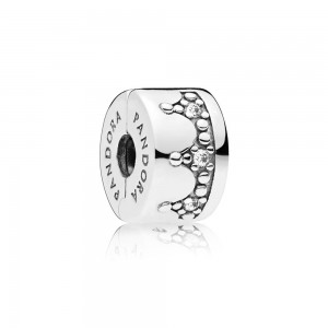 Pandora Charm Dazzling Crown Clip Clear CZ Jewelry