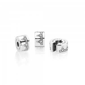 Pandora Charm Dazzling Crown Clip Clear CZ Jewelry