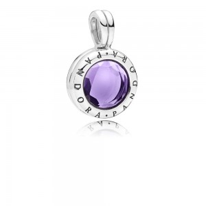 Pandora Charm Faceted Locket Dangle Synthetic Amethyst Jewelry