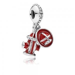 Pandora Charm Firefighter Essentials Dangle Clear CZ Mixed Enamel Jewelry