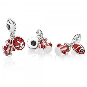 Pandora Charm Firefighter Essentials Dangle Clear CZ Mixed Enamel Jewelry