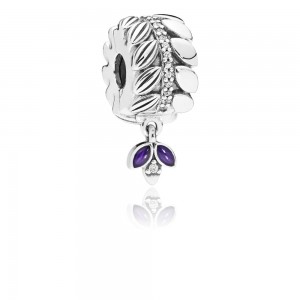 Pandora Charm Grains of Energy Clip Clear CZ Purple Enamel Jewelry