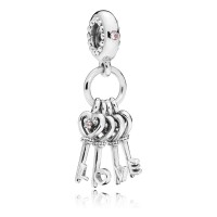 Pandora Charm Keys of Love Dangle Red CZ Multi Colored Crystals Jewelry Pandora Charm Keys of Love Dangle Red CZ Multi Colored Crystals Jewelry