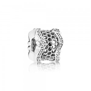 Pandora Charm Lace of Love Spacer Clear CZ Jewelry