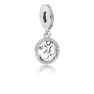 Pandora Charm Om Symbol Dangle Clear CZ Jewelry