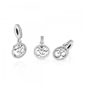 Pandora Charm Om Symbol Dangle Clear CZ Jewelry