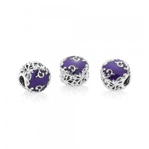 Pandora Charm Regal Beauty Purple Enamel Jewelry