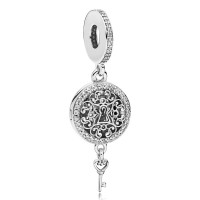Pandora Charm Regal Love Key Dangle Clear CZ Jewelry Pandora Charm Regal Love Key Dangle Clear CZ Jewelry