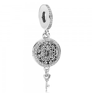 Pandora Charm Regal Love Key Dangle Clear CZ Jewelry