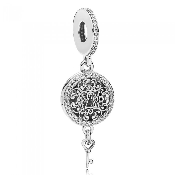 Pandora Charm Regal Love Key Dangle Clear CZ Jewelry