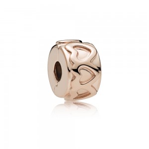 Pandora Charm Row of Hearts Clip Rose Jewelry