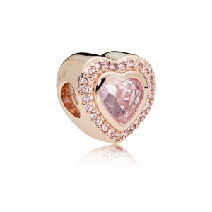 Pandora Charm Sparkling Love Rose Pink Crystal Jewelry