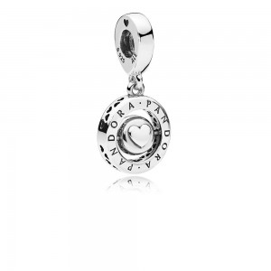 Pandora Charm Spinning Signature Dangle Clear CZ Jewelry