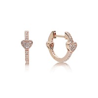 Pandora Earring Allu Hearts Hoop Rose Clear CZ Jewelry Pandora Earring Allu Hearts Hoop Rose Clear CZ Jewelry