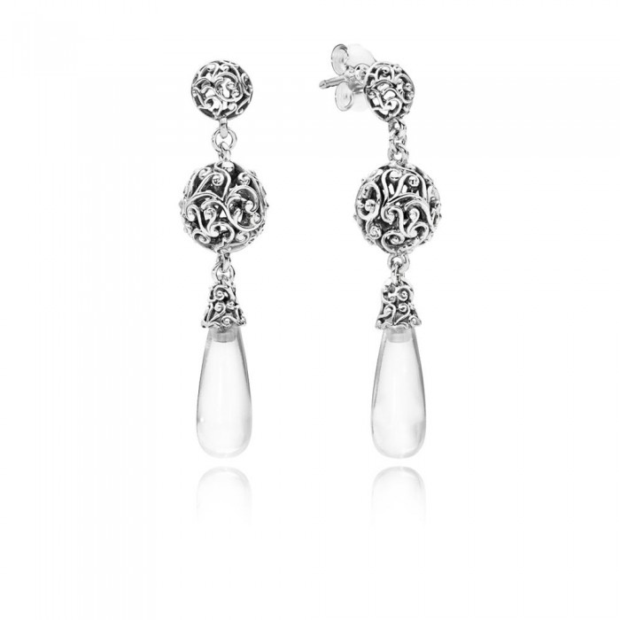 Pandora Earring Regal Droplets Clear CZ Jewelry