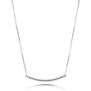 Pandora Necklace Hearts of Bar Clear CZ Jewelry