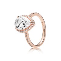 Pandora Ring Radiant Teardrop Rose Clear CZ Jewelry Pandora Ring Radiant Teardrop Rose Clear CZ Jewelry