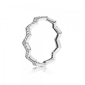 Pandora Ring Shimme Zigzag Clear CZ Jewelry