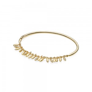 Pandora Bracelet Limited Edition Floating Grains Bangle Shine Clear CZ Jewelry