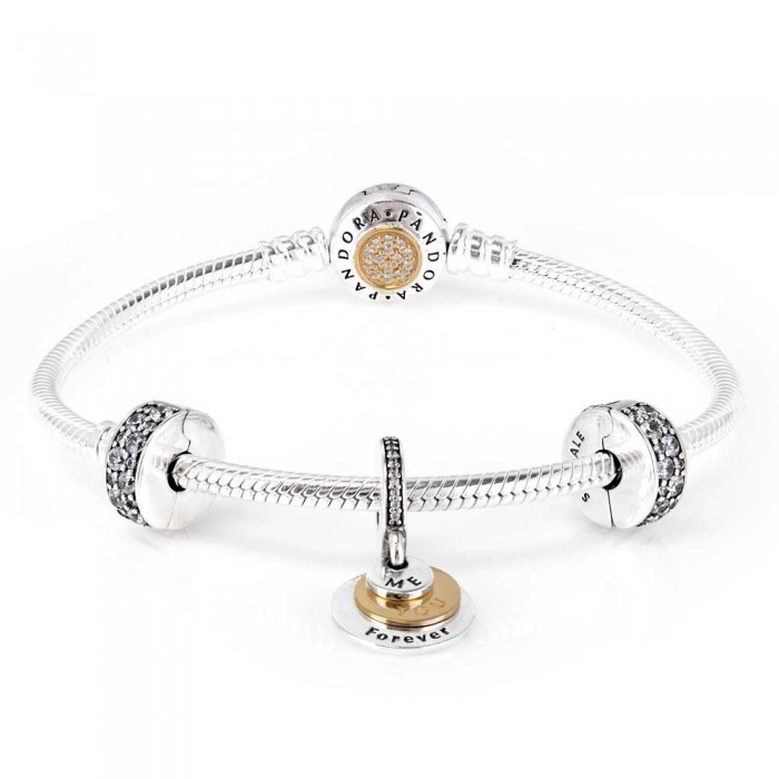Pandora Bracelet Me And You Forever Love Complete CZ Jewelry