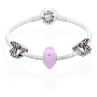 Pandora Bracelet Pink Present Love Complete CZ Silver Jewelry Pandora Bracelet Pink Present Love Complete CZ Silver Jewelry