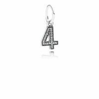 Pandora Charm Number 4 Dangle Clear CZ Jewelry Pandora Charm Number 4 Dangle Clear CZ Jewelry