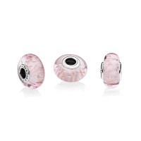 Pandora Charm Pink Glitter Murano Glass Jewelry Pandora Charm Pink Glitter Murano Glass Jewelry