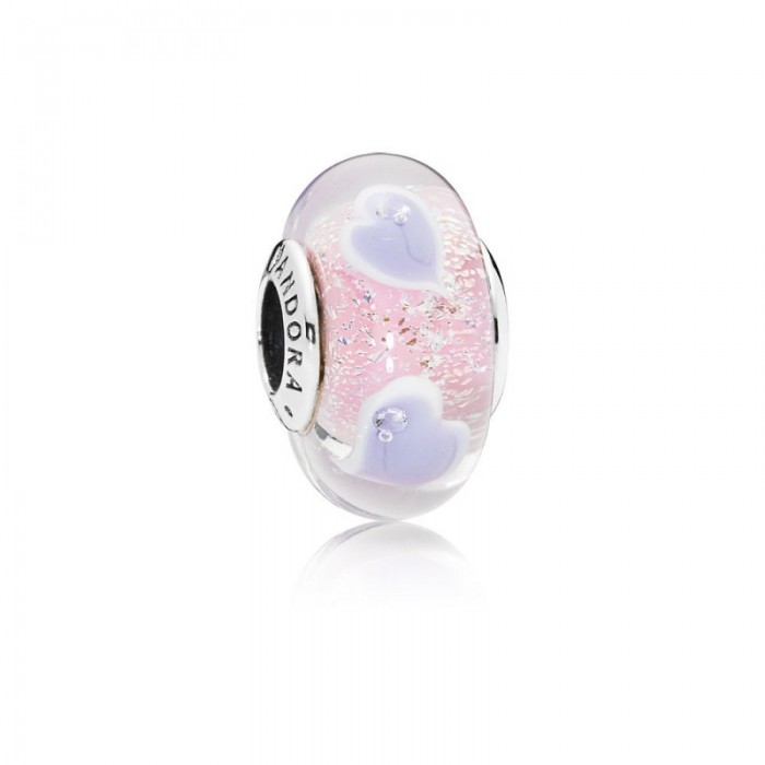 Pandora Charm Plentiful Hearts Murano Glass Jewelry