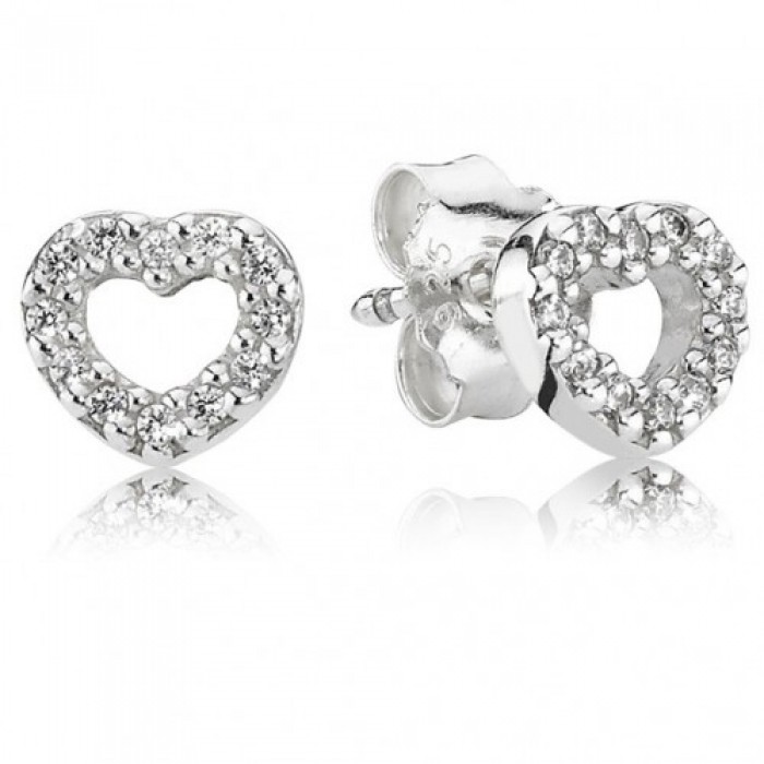 Pandora Earring Open Hearts Love Stud Jewelry