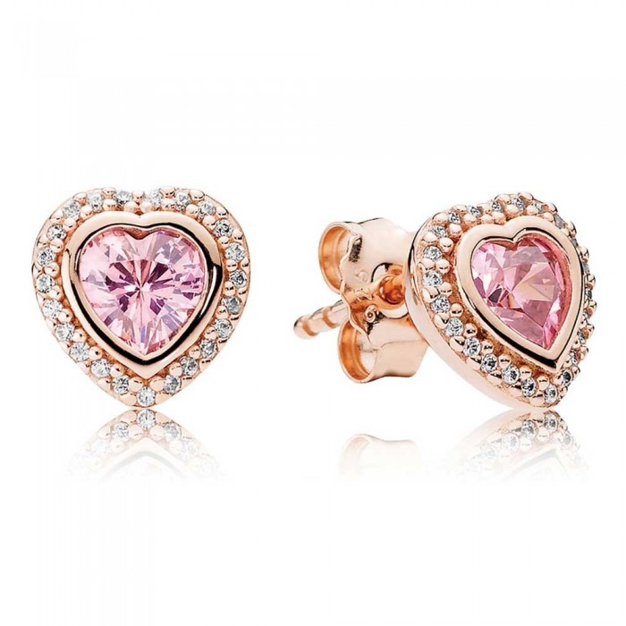 Pandora Earring Pink Love Stud Rose Gold Jewelry