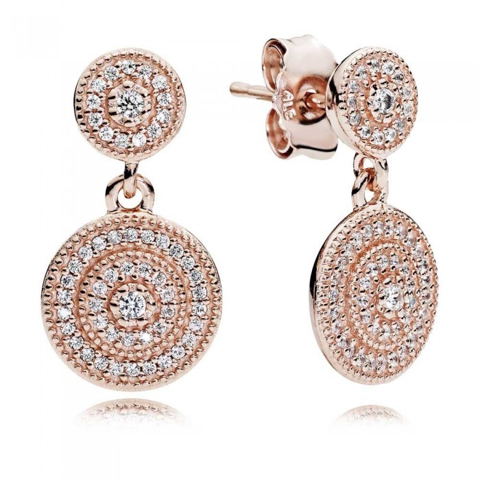 Pandora Earring Radiant Elegance Dropper Rose Gold Jewelry