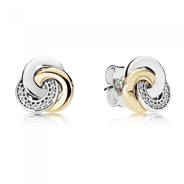 Pandora Earring Terlinked Circles Stud 925 Silver Jewelry