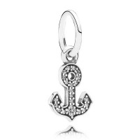 Pandora Necklace Anchor Dropper Summer Pendant Silver Jewelry Pandora Necklace Anchor Dropper Summer Pendant Silver Jewelry