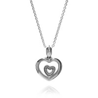Pandora Necklace Petite Memories Floating Heart Love Locket Silver Jewelry Pandora Necklace Petite Memories Floating Heart Love Locket Silver Jewelry